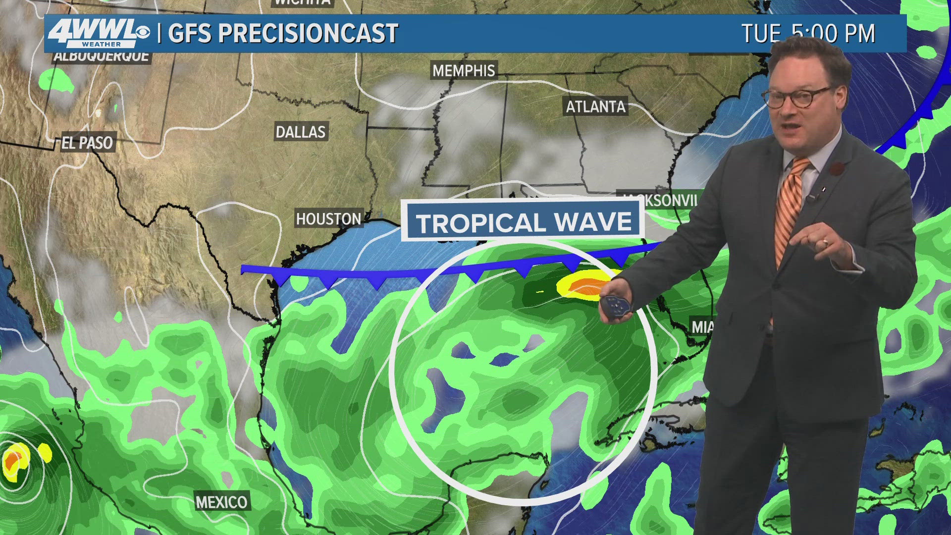 Chief Meteorologist Chris Franklin says tropical moisture surging northward will increase rain chances to end the week.