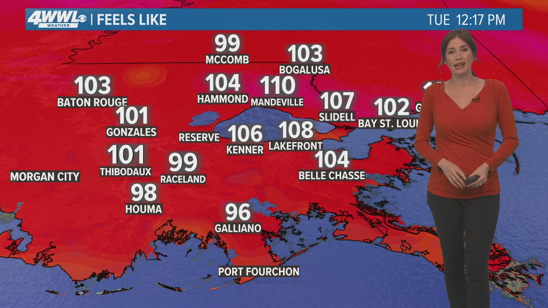 New Orleans Weather Hot and steamy, a few scattered storms