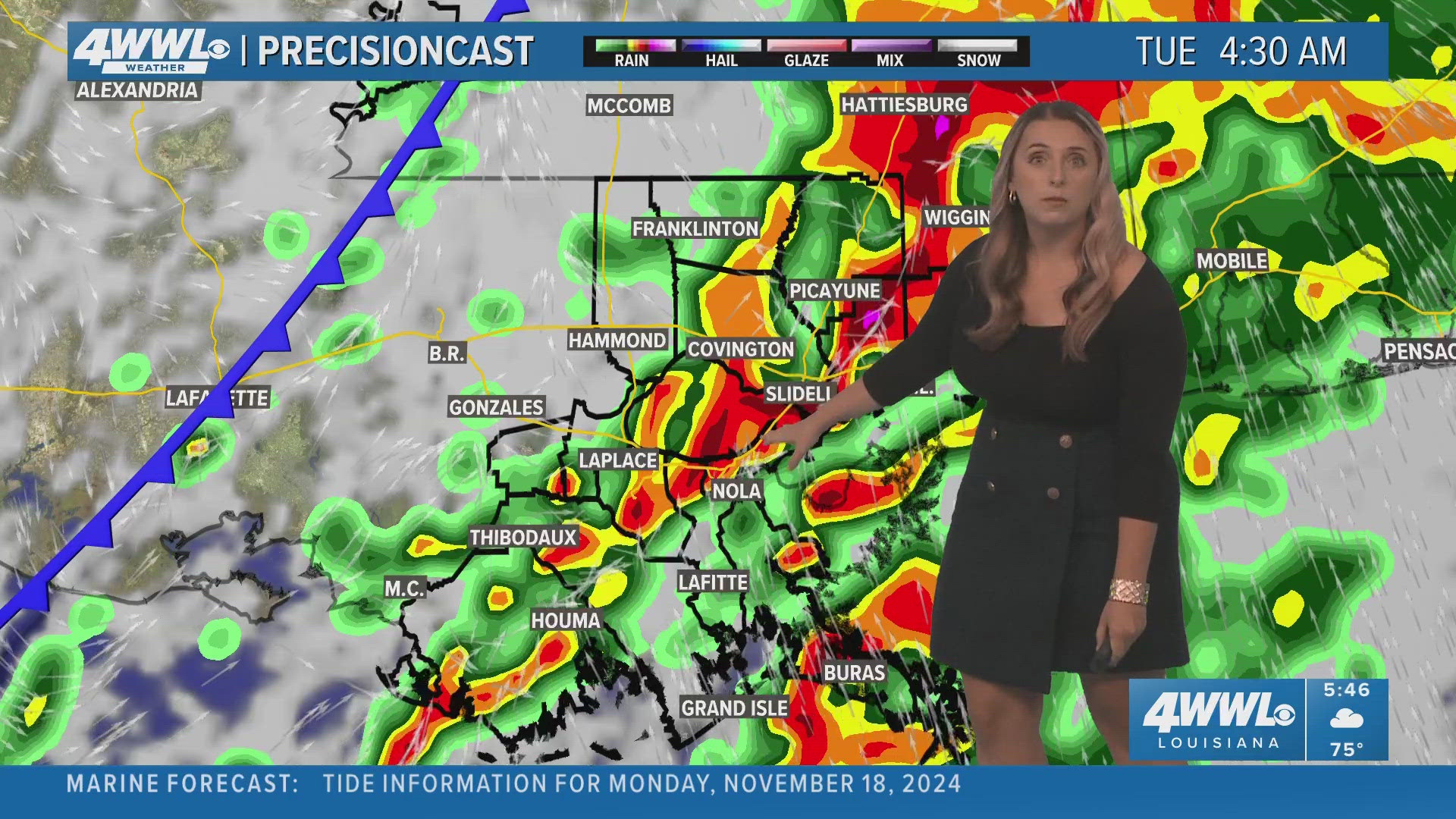 Flooding is possible early Tuesday followed by much colder weather late week.