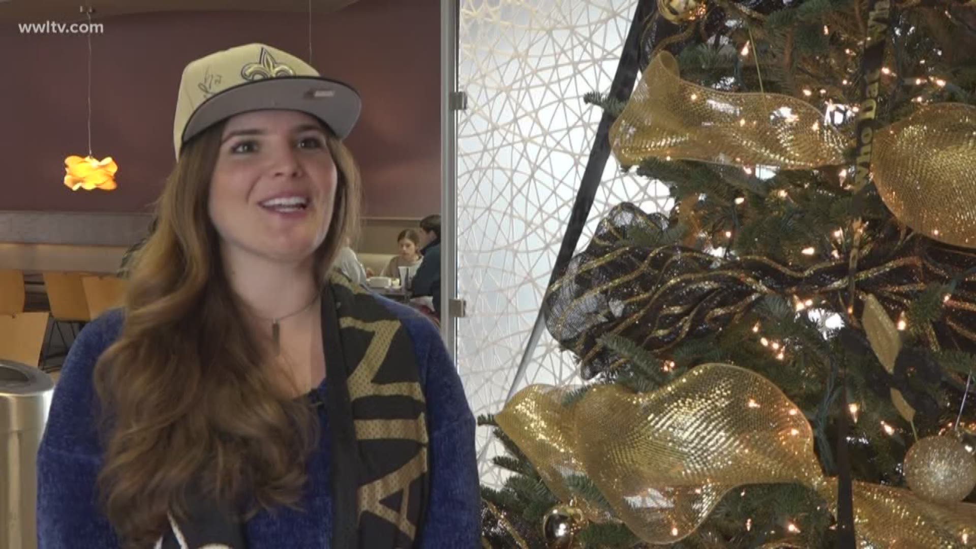 People are celebrating the New Orleans Saints special season with some 'black and gold' Christmas trees.