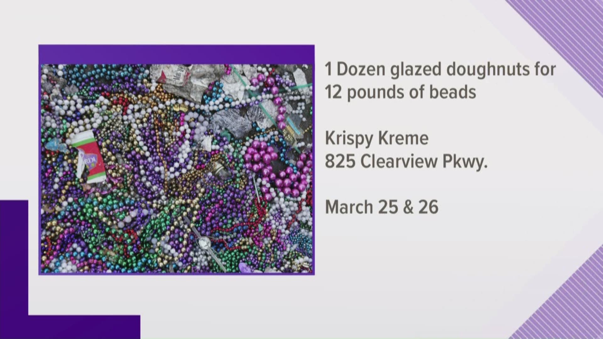 If you still have a lot of Mardi Gras beads laying around, you'll soon be able to cash them in for something sweet!