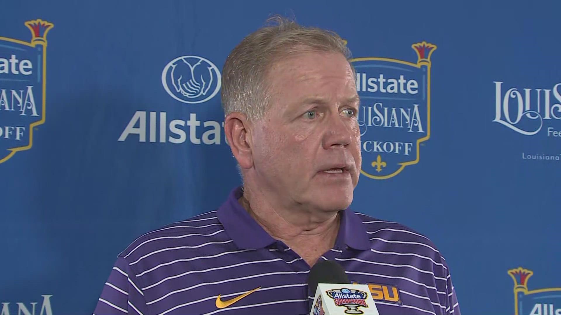LSU head coach Brian Kelly talks about the team's shortcomings in the opening game loss to Florida State Sunday night.