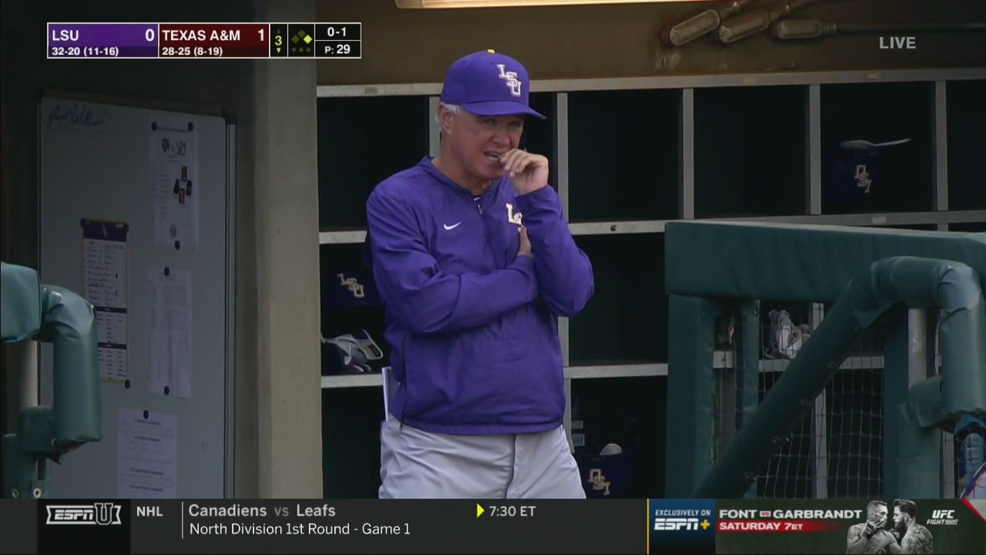 Coach Mainieri said he will coach the Tigers in the NCAA Tournament if they make the 64-team selection.