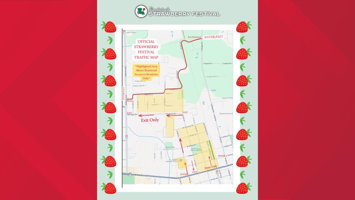 Traffic restrictions announced for Ponchatoula Strawberry Festival weekend