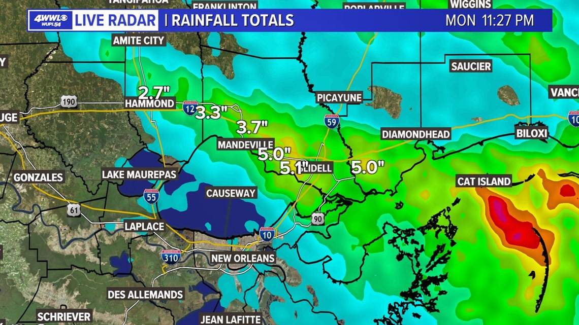 St. Tammany, Tangi soaked, more rain forecast for Tuesday