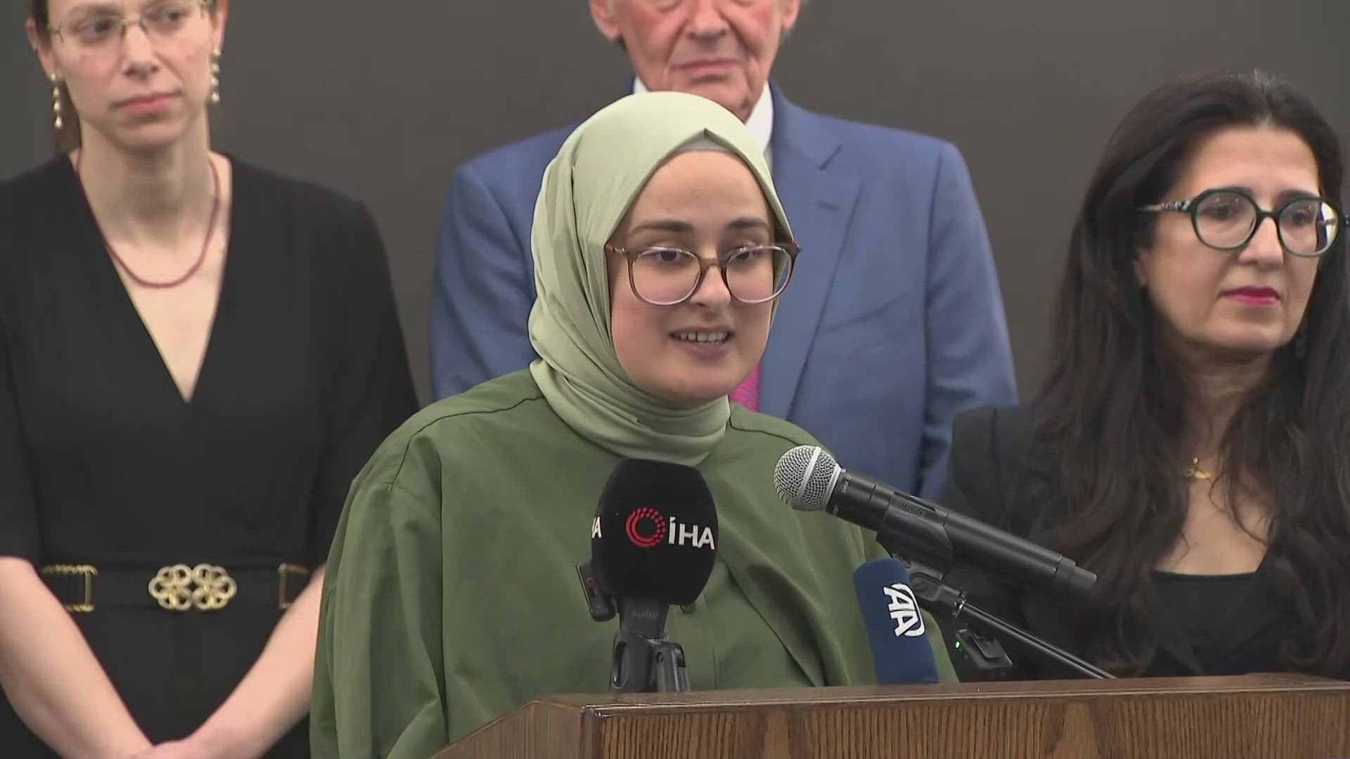 Rumeysa Ozturk, a Tufts University student who was held in an ICE detention center in Louisiana returned to Boston.