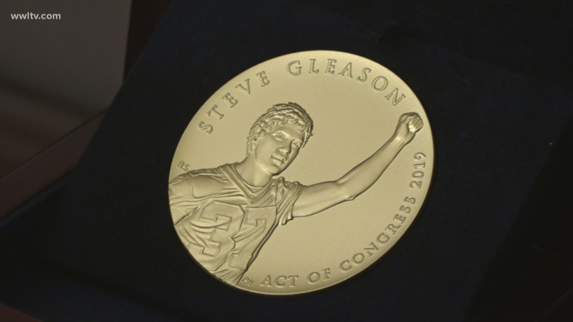 The former New Orleans Saints and current advocate for patients with Lou Gehrig's disease was bestowed the Congressional Gold Medal Wednesday in Washington D.C.