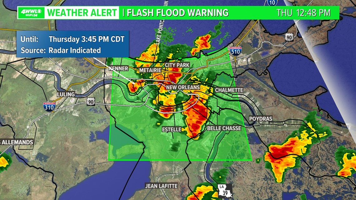 Flash Flood Warning for New Orleans Metro area until 3:45 PM | wwltv.com