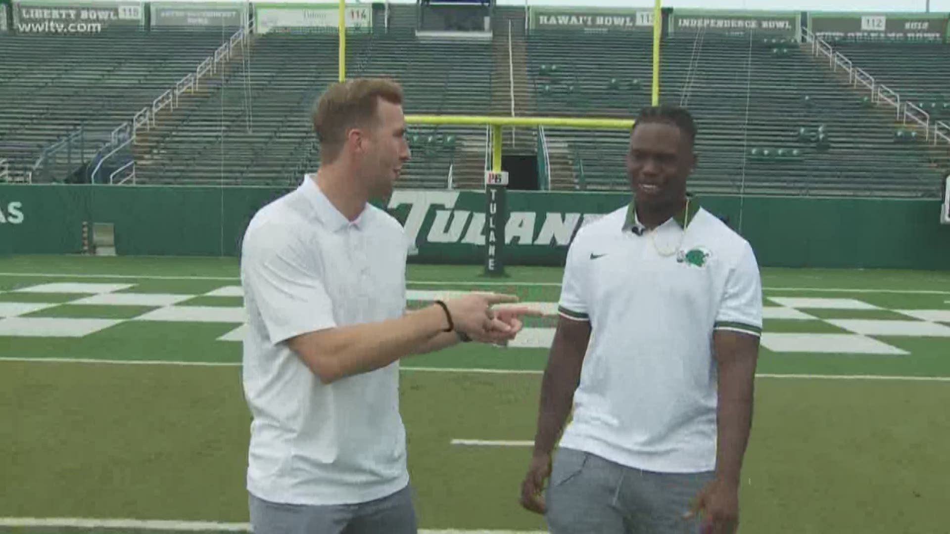 Sports reporter Andrew Doak caught up with Tulane Green Wave running back Darius Bradwell.
