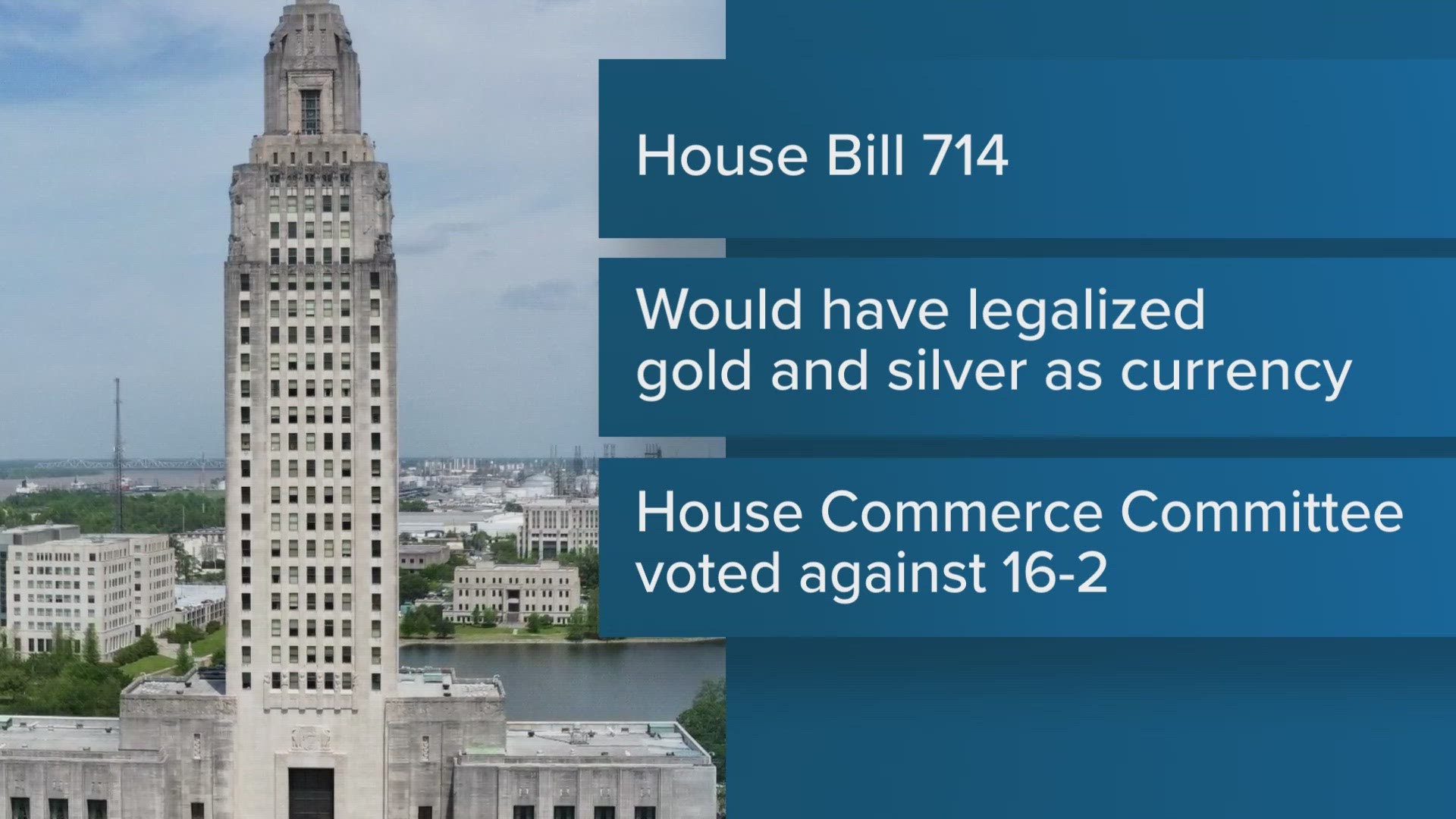 Louisiana Lawmakers Vote Against Gold Currency Bill