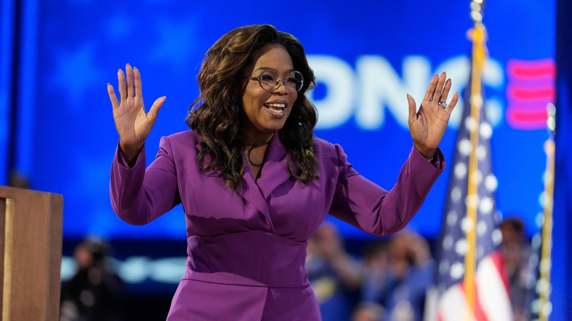 Winfrey made a pitch to independent voters, saying she herself is a registered independent.