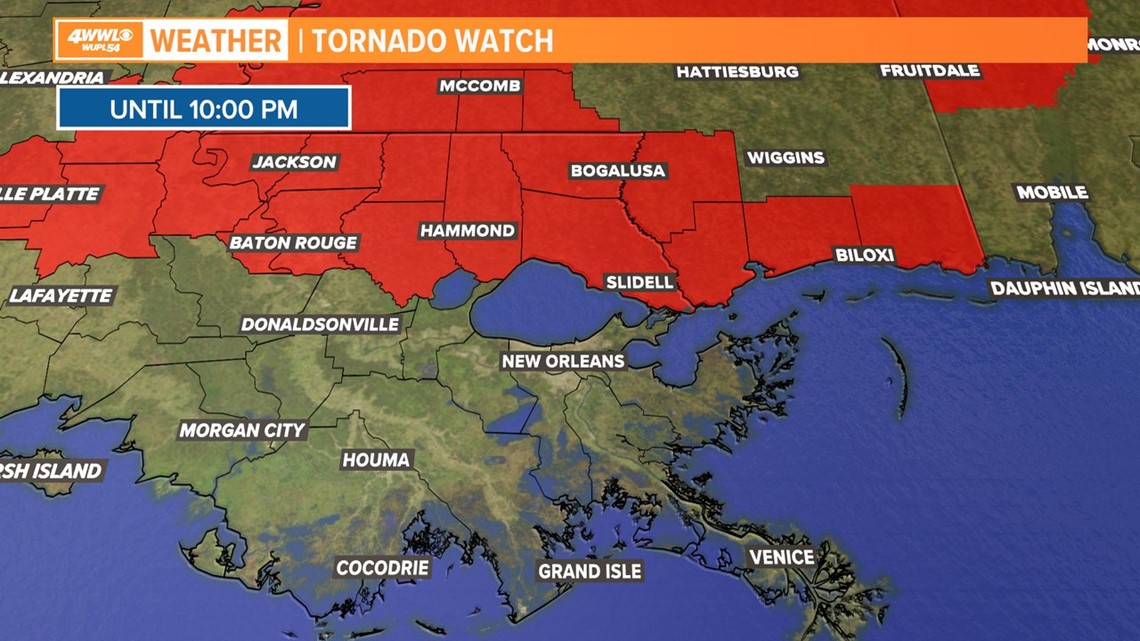 Tornado Watch for northshore until 10 pm | wwltv.com