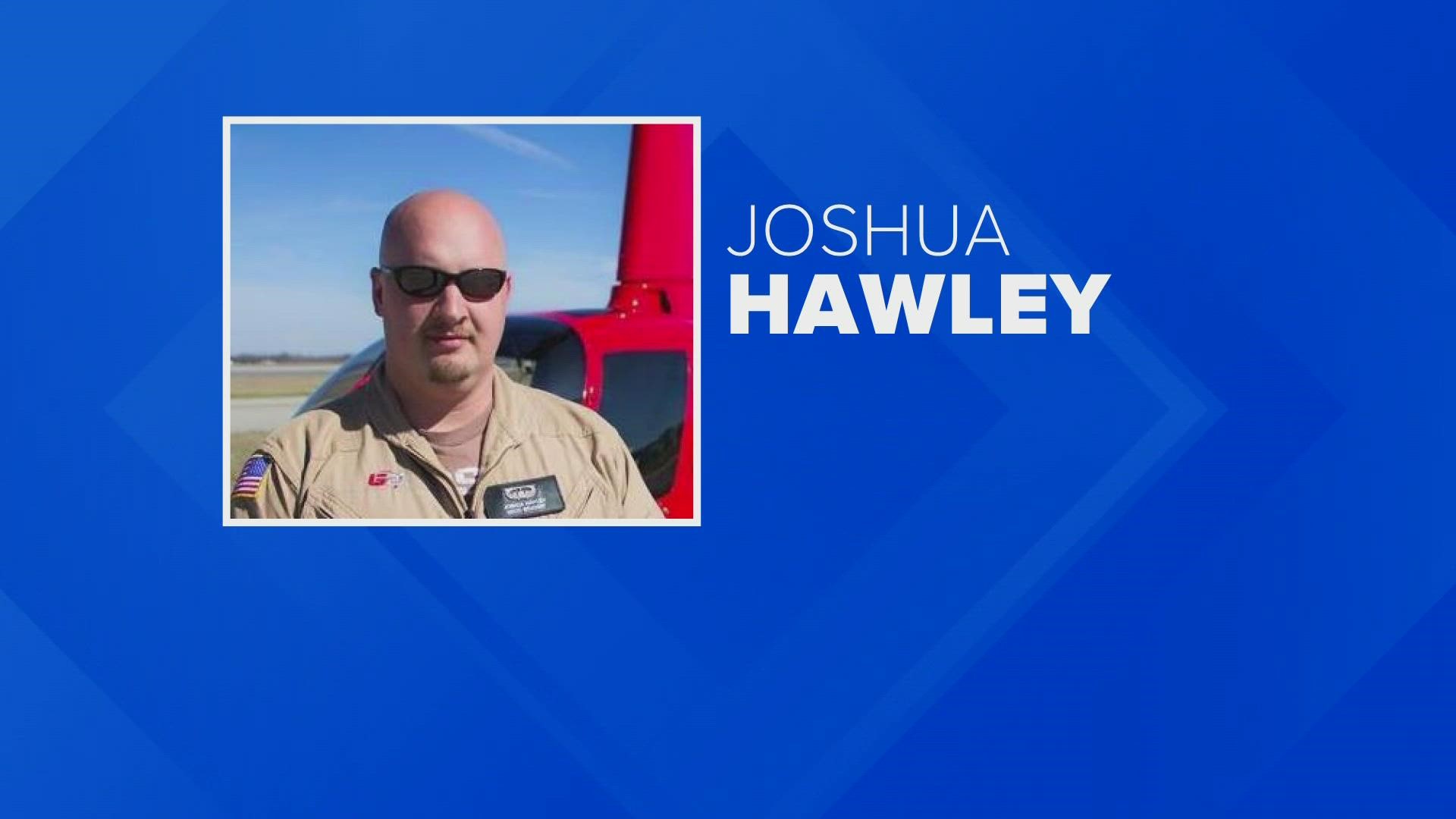 The pilot was identified as Joshua Hawley of Livingston Parish and was a flight instructor and previously served in the Marines.