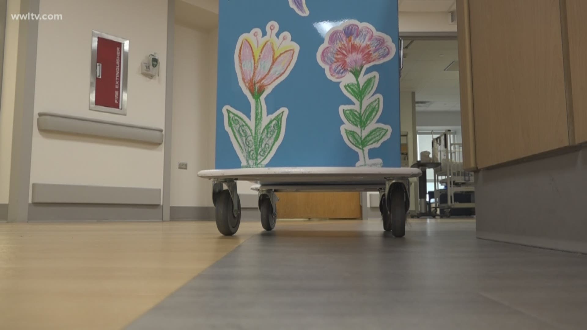 Every week Claire Thriffiley makes her way through the hallways bringing a little bit of color to a sterile place. Thriffiley knows first hand the impact art can have on the lives of patients.