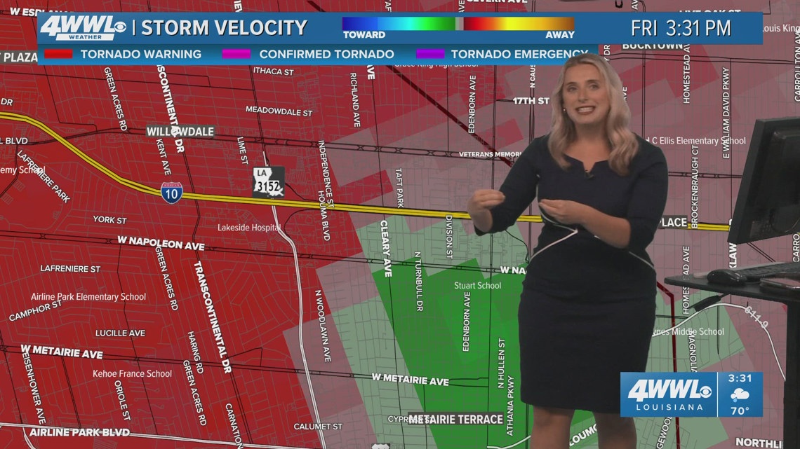 Weather Watch: Tornado Warning issued for parts of Jefferson Parish ...