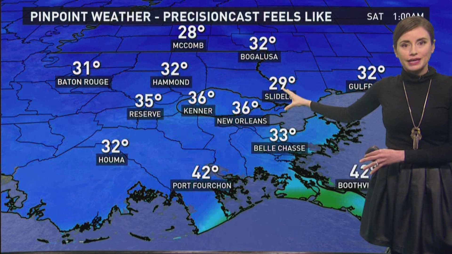 Meteorologist Alexandra Cranford has the cold forecast at noon on Thursday, December 8, 2016.