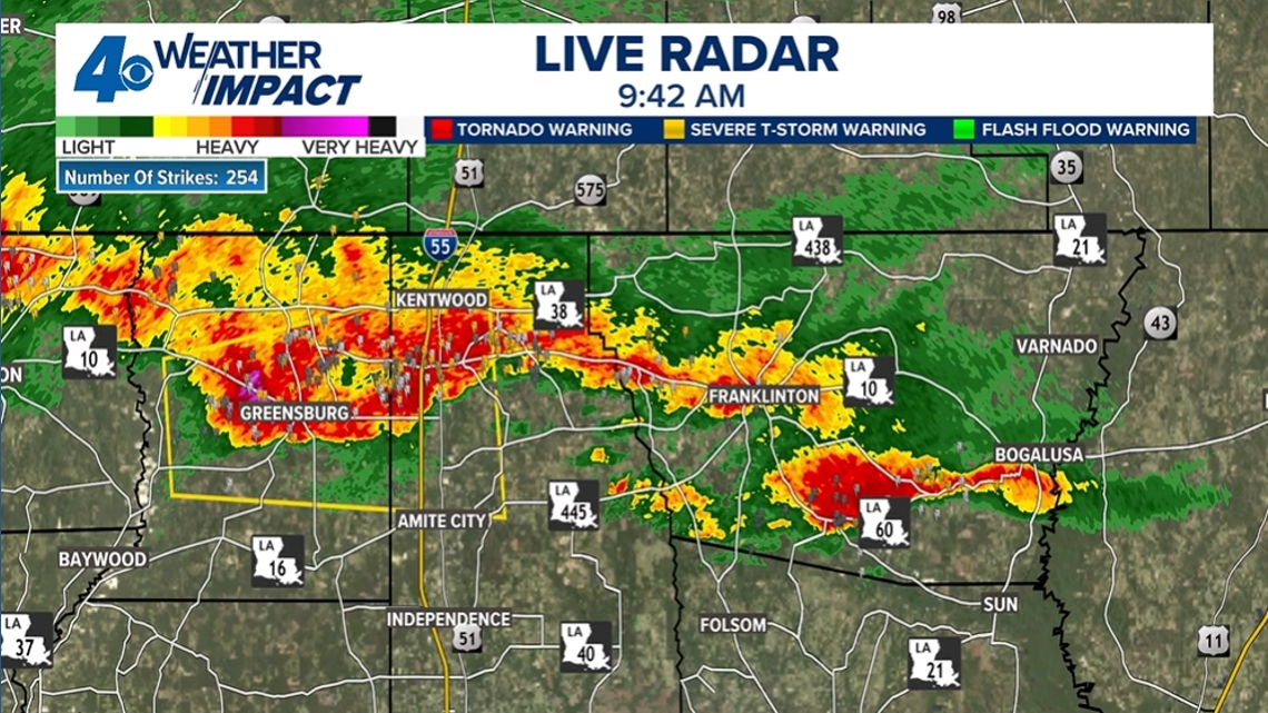 Live radar: Severe thunderstorm warning expires in northwestern Tangipahoa Parish