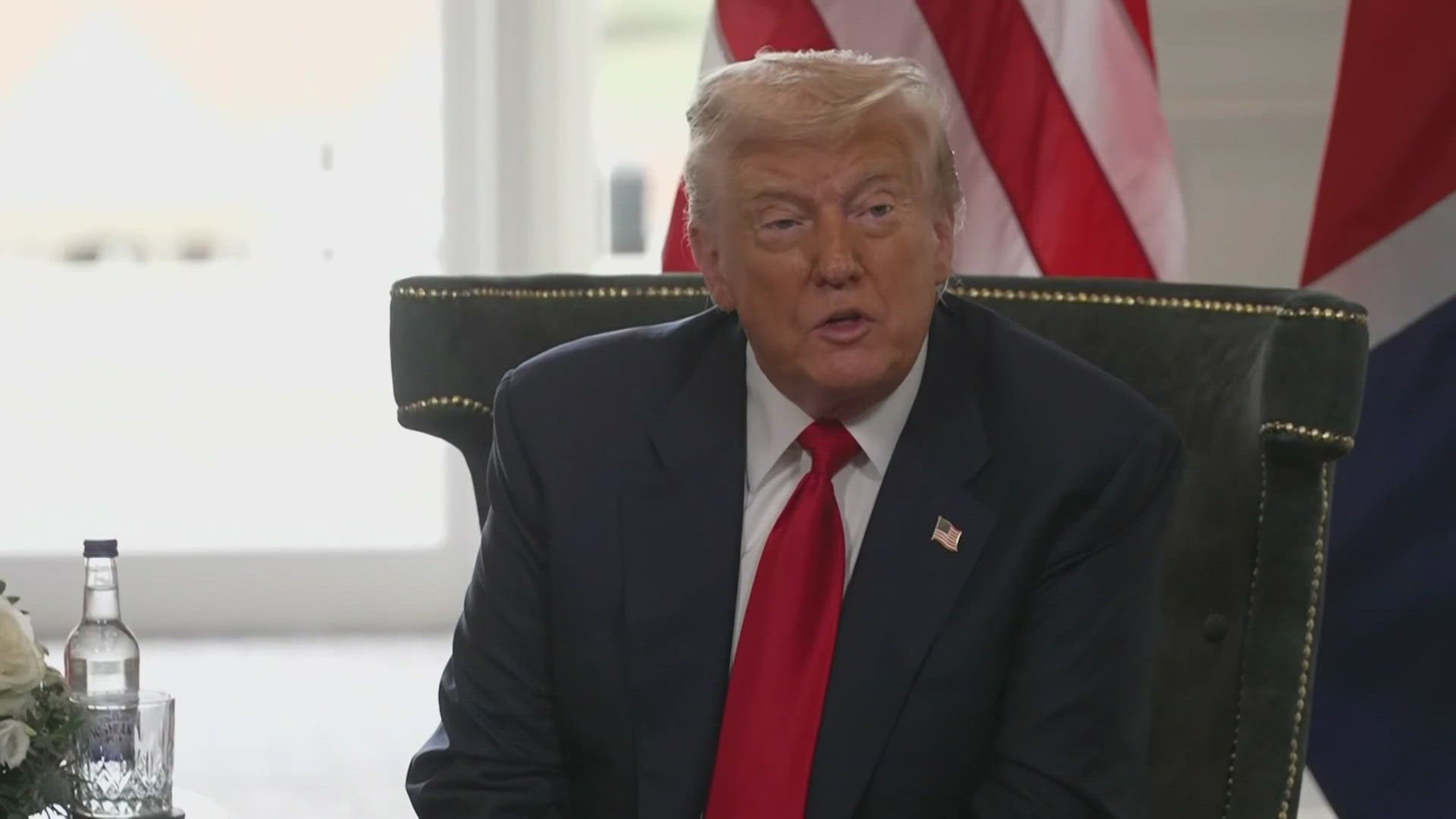 Trump spent his fourth day in Scotland meeting Britain's Prime Minister