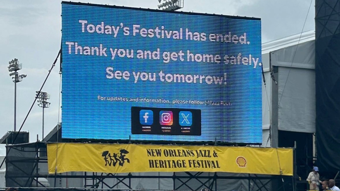 Jazz Fest wraps up early Thursday due to weather