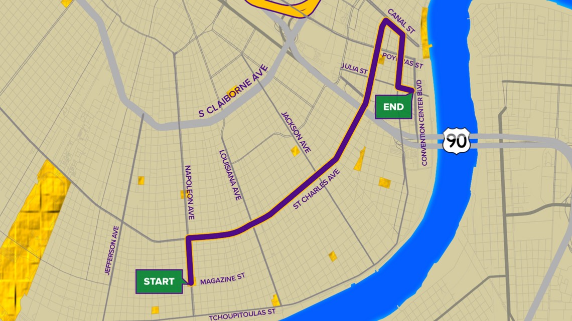 Krewe of Orpheus parade route