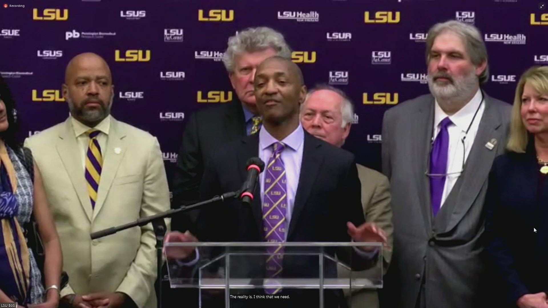 At LSU he will be in charge of two four-year universities, one two-year institution, two medical schools, a law school and several other institutions in the system.