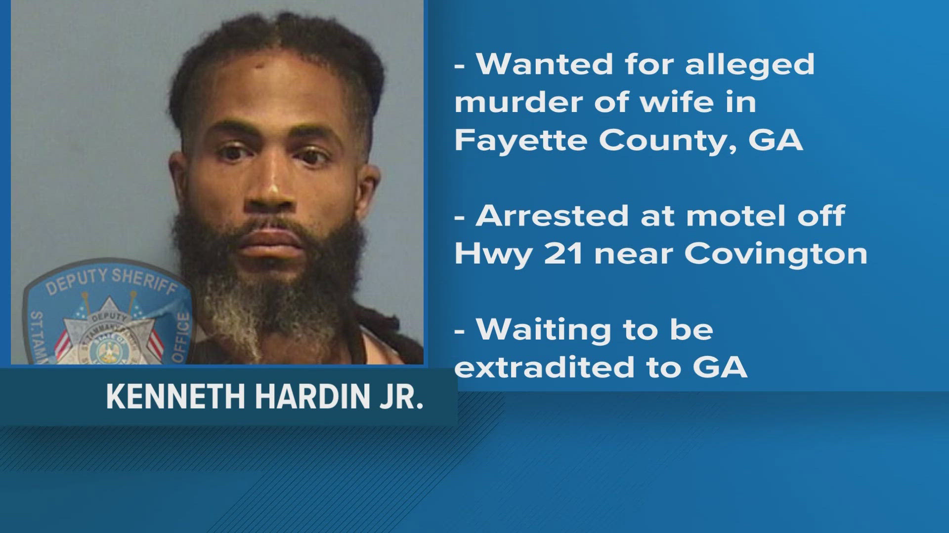 Police say fugitive fled to Louisiana after he confessed to killing his wife and burning her body.