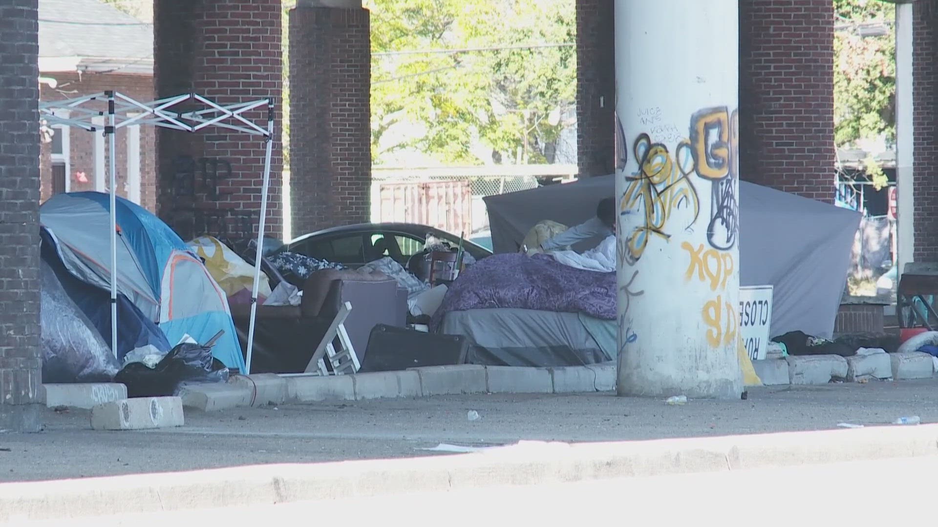 City set to clear out encampment before weekend parades.