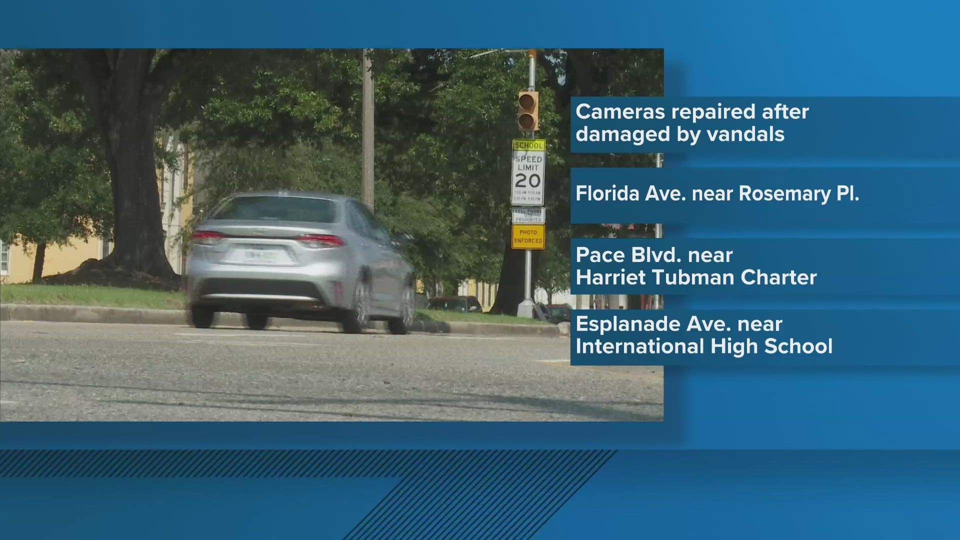 A few school zone cameras are back up in New Orleans after repairs.