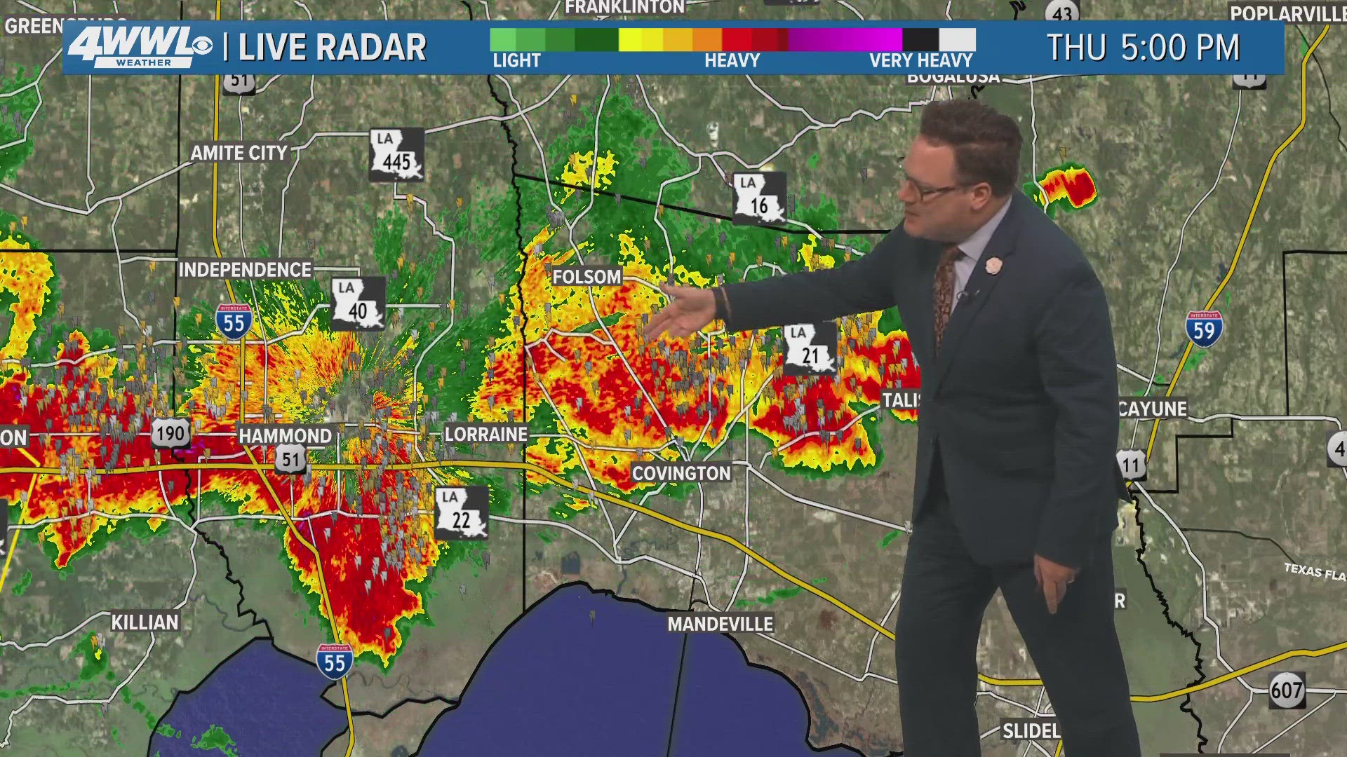 WWL Louisiana Chief Meteorologist Chris Franklin with the latest on 'Severe Thunderstorm Warnings' issued for parts of the Northshore area.