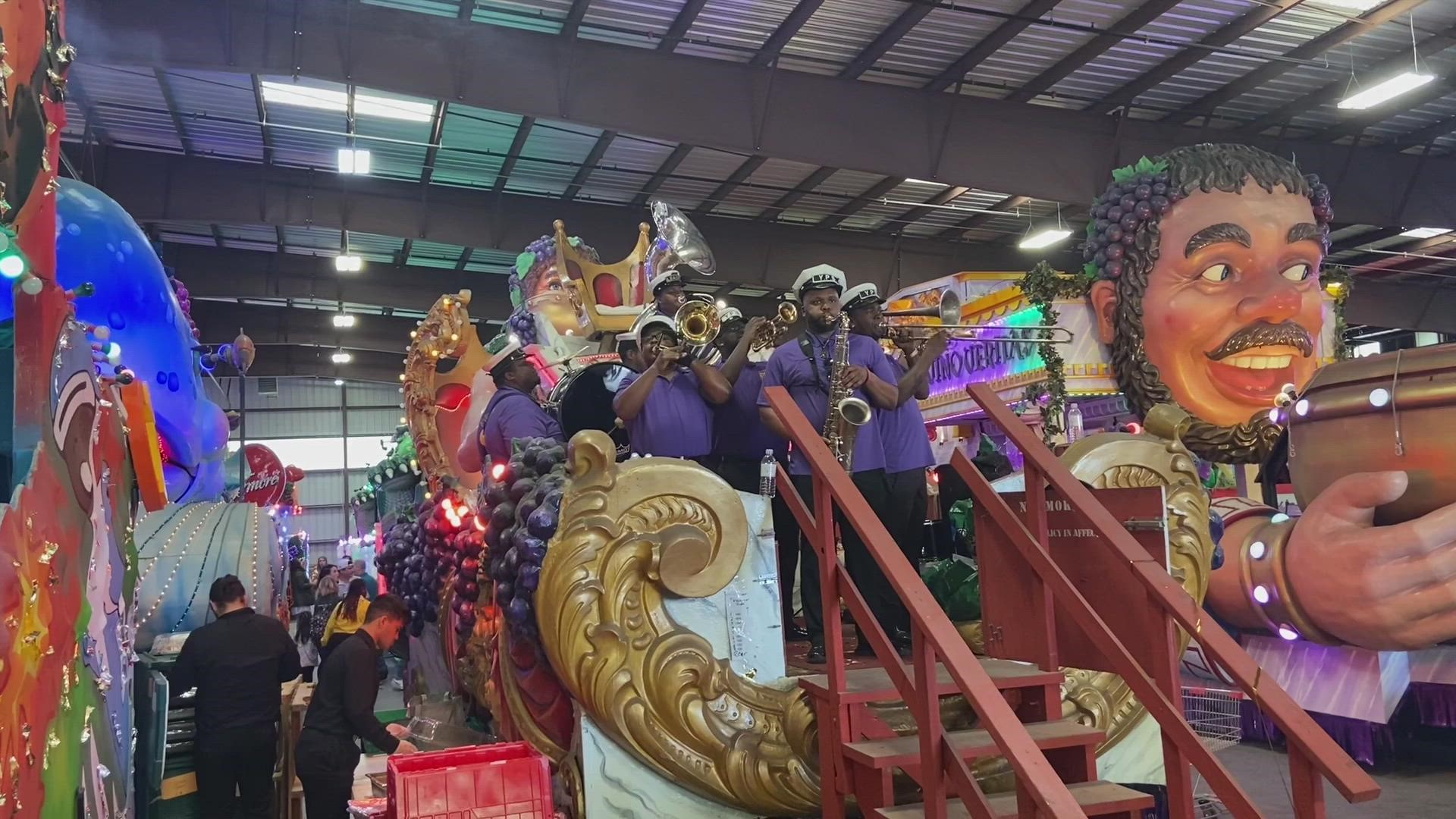 The Krewe of Bacchus will roll on Sunday, Feb. 19.