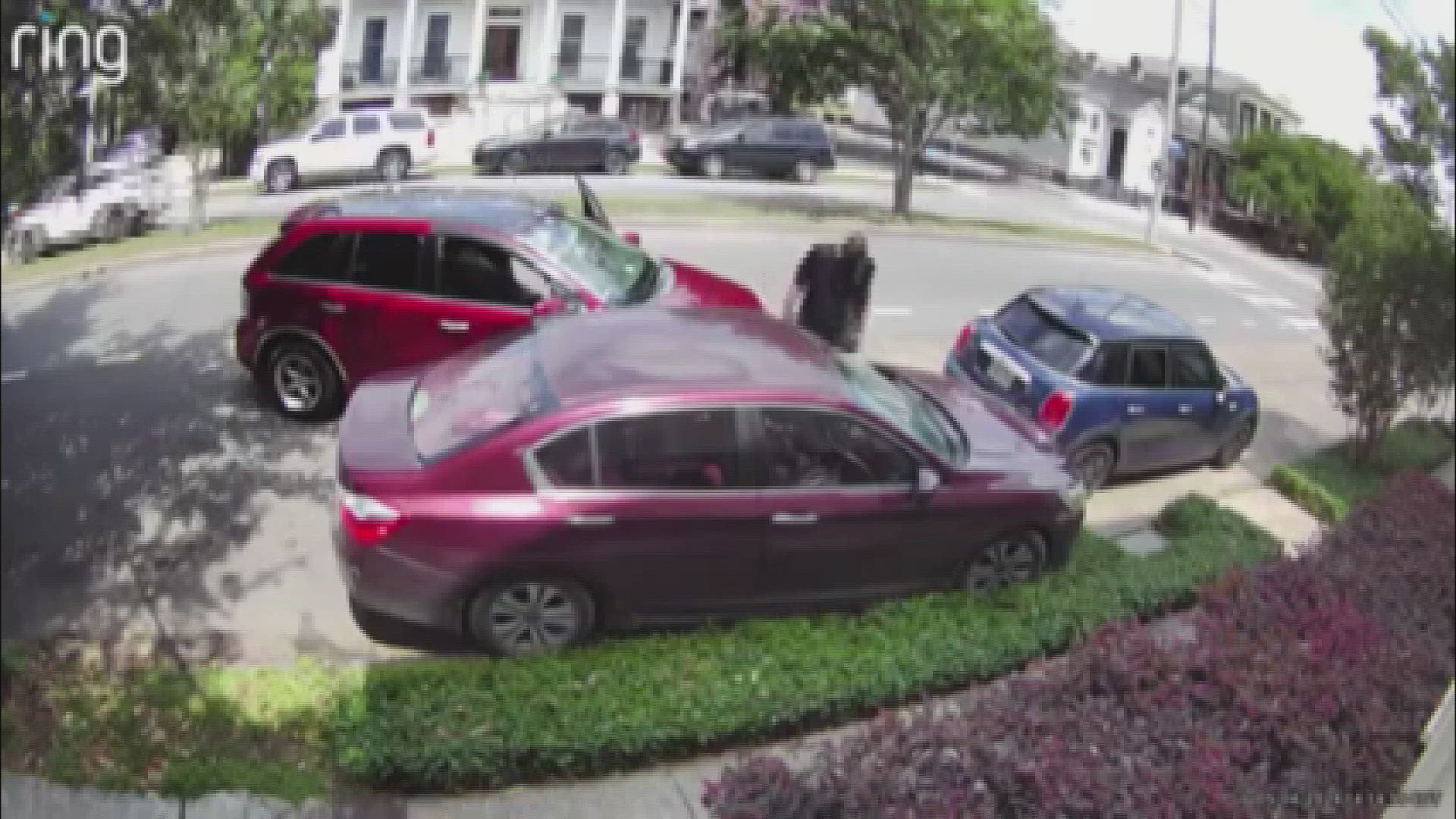 The New Orleans Police Department is asking for help identifying a man who hit a parked car and allegedly drove off. The crash was caught on camera.
