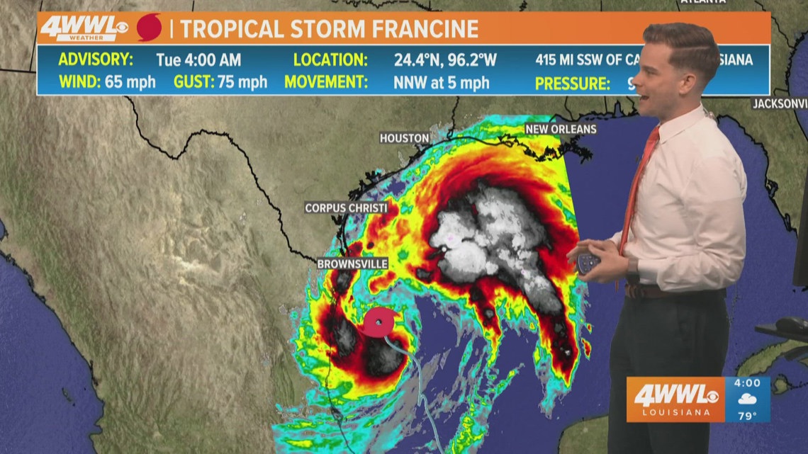 Tropical Storm Francine 4 AM Tuesday update: Louisiana landfall ...