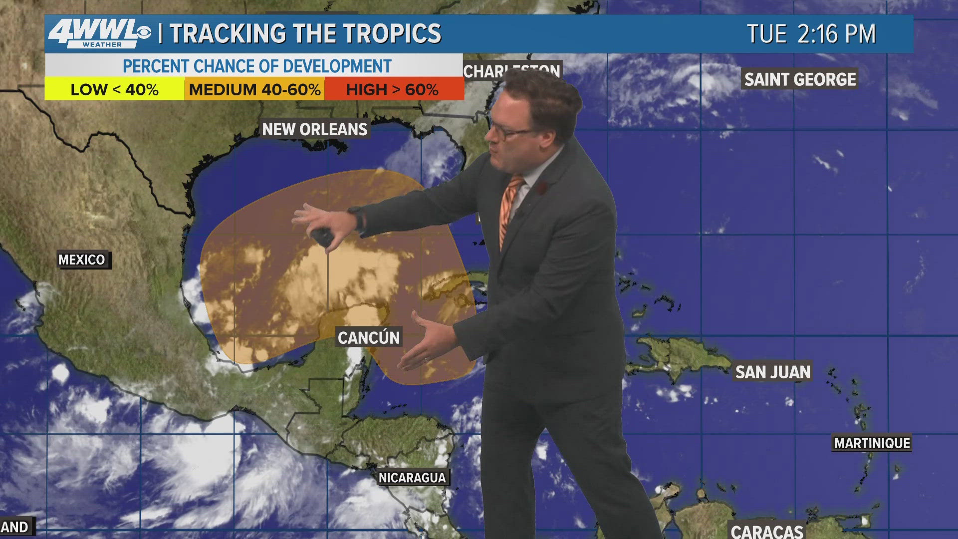 WWL Louisiana Chief Meteorologist Chris Franklin with the latest 'Eye on the Tropics' for News at 5PM on Tuesday, Oct. 1, 2024.