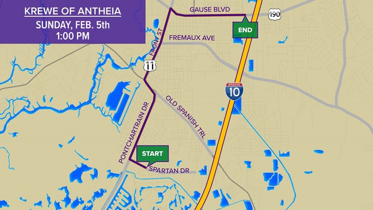 Krewe of Antheia 2023 parade route