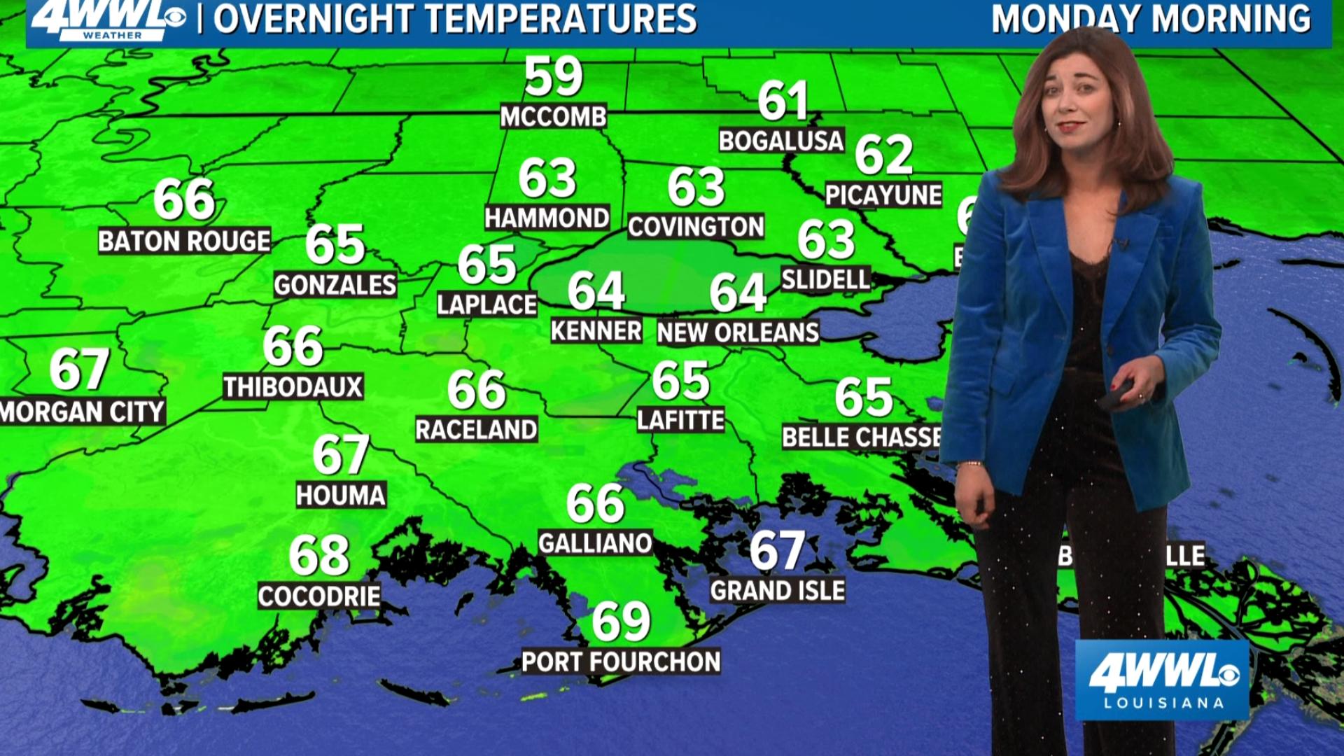 Meteorologist Brooke Laizer says expect a chilly Saturday night and a warmer Sunday with rain chances.