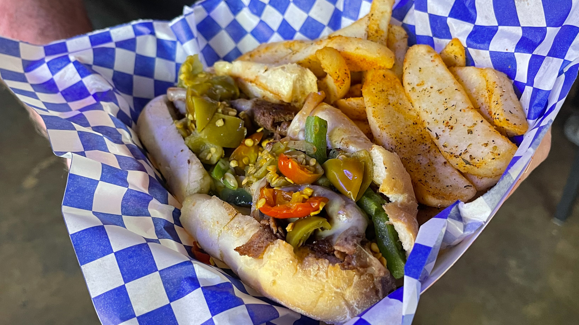 The French Quarter's newest sports pub takes a turn from po-boys to offer a Philly Cheesesteak sandwich featuring the super soft Amoroso roll flown in by the owners.