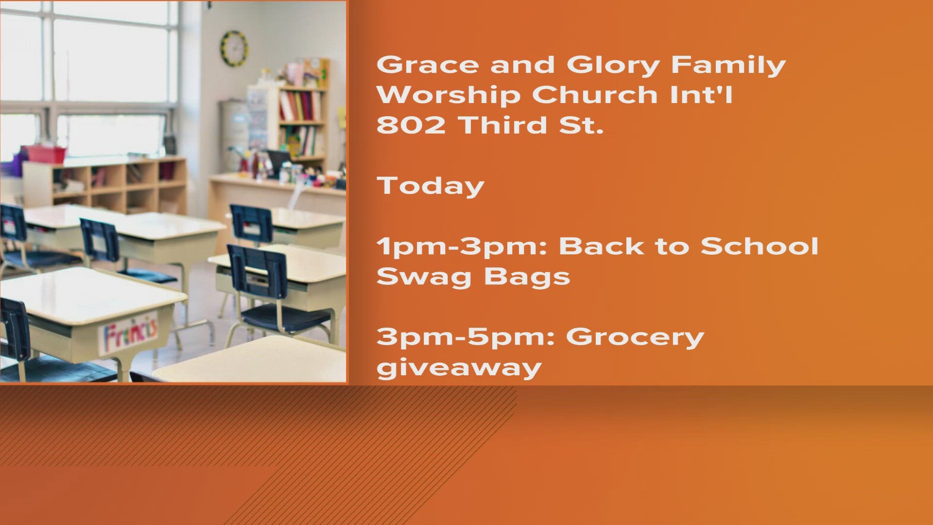 The Full Gospel Baptist Church Fellowship school supply giveaway ...