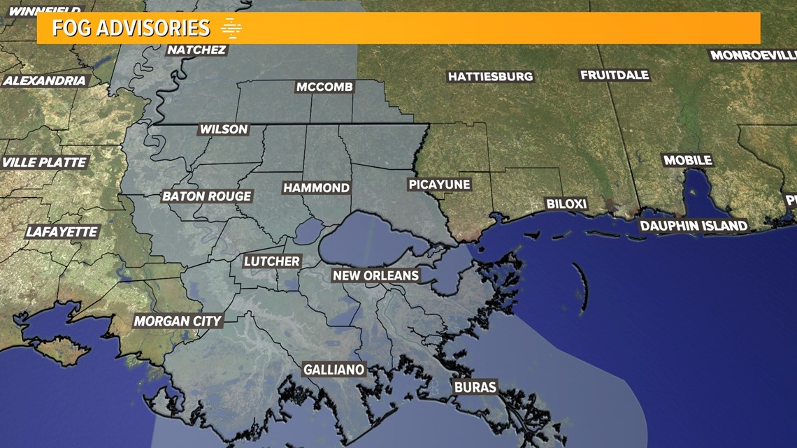 Dense Fog Advisory Issued For Southeast Louisiana Until 10 A m Wwltv