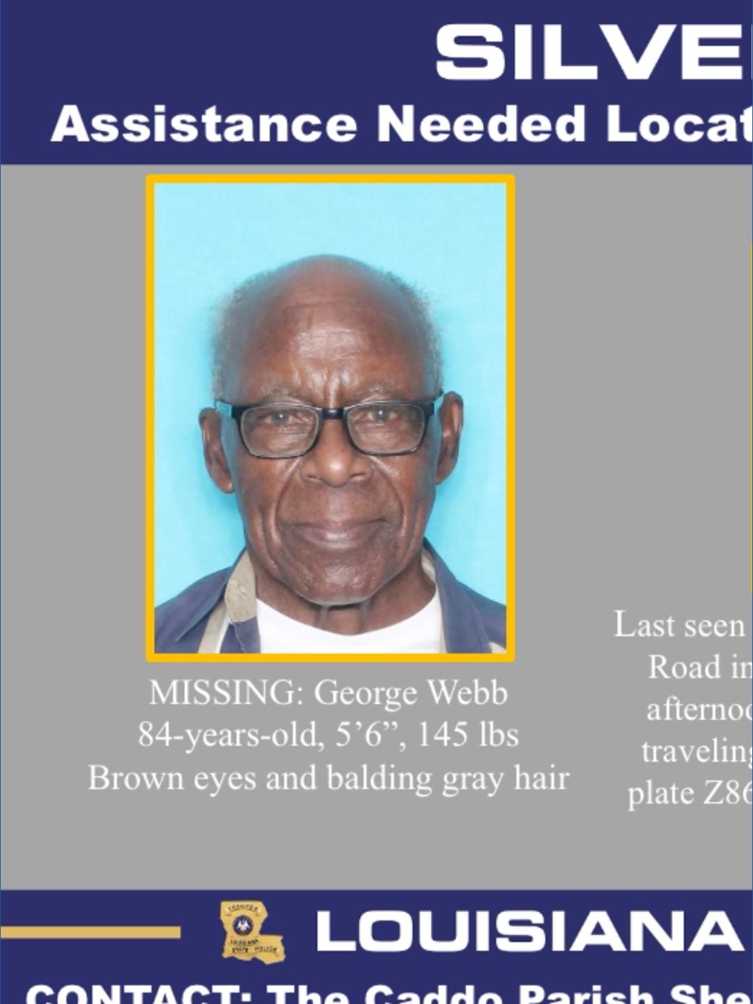 FOUND: Silver Alert cancelled for missing 84-year-old Caddo Parish man ...