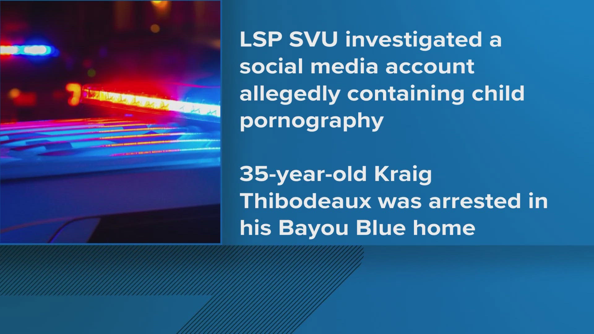 The Houma man deputies believe is behind a social media account that posts sexual content of minors has been arrested.