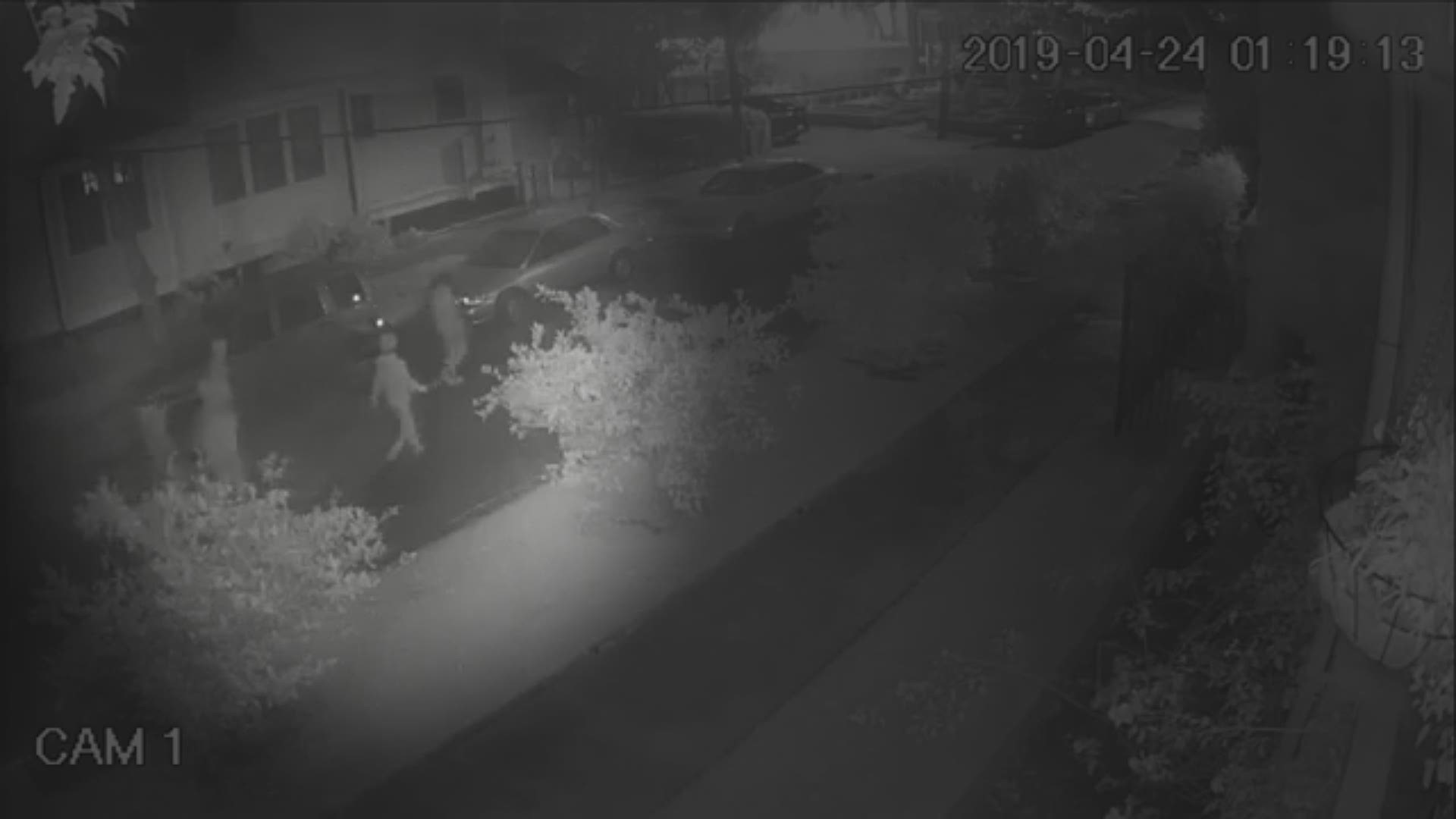 Video surveillance shows five unknown black males walking along South Solomon Place and then stealing the victim’s 2010 black Toyota Tundra from her driveway.