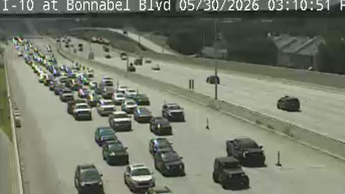 Full closure of I-610 in New Orleans leads to heavy traffic on I-10 eastbound