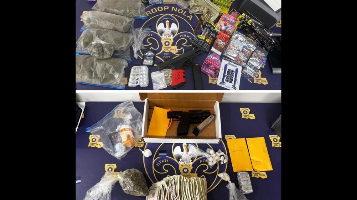 Troopers seize fentanyl, crack cocaine, meth, guns in New Orleans traffic stop, home search linked to alleged drug trafficking