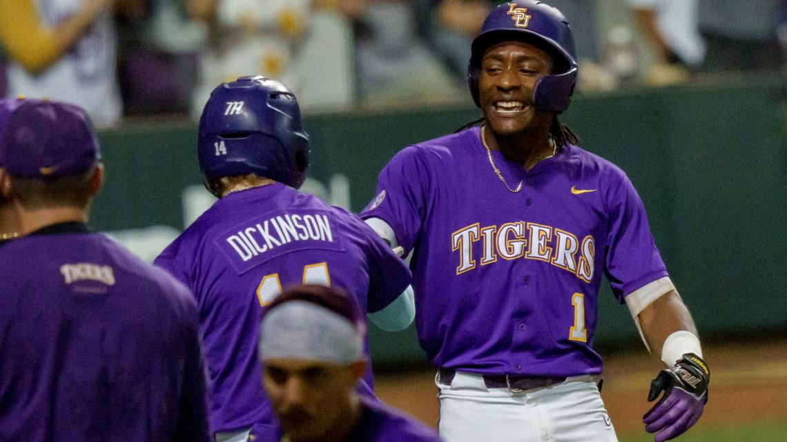 LSU baseball dominates Dallas Baptist 12-0 to advance in Baton Rouge Regional