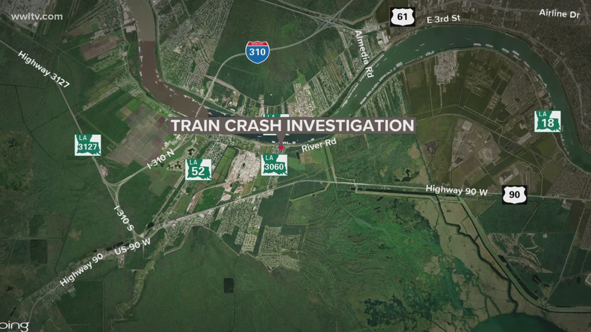 A train collided with a car on a railroad in Luling, the road near the railroad crossings close to River Road on Barton and Davis Drive may be closed for hours.