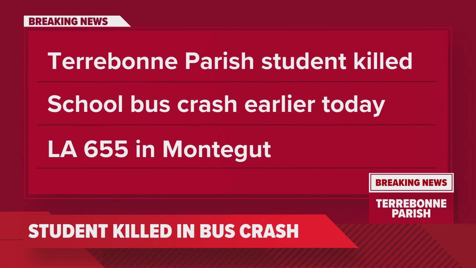 ​LSP said the crash happened on LA-665 in Montegut.