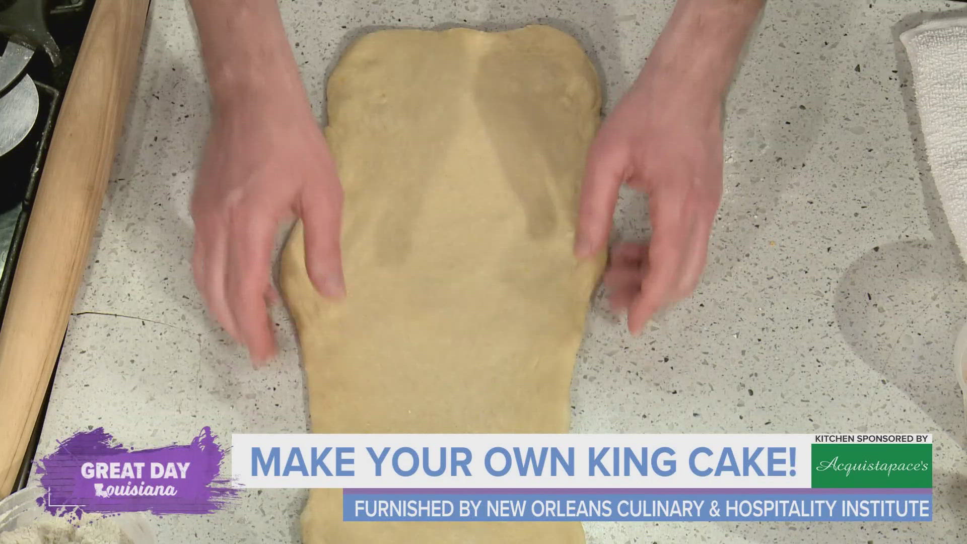 We are in the Acquistapace's Kitchen with NOCHI to get a lesson in how to make our own king cake for carnival season.