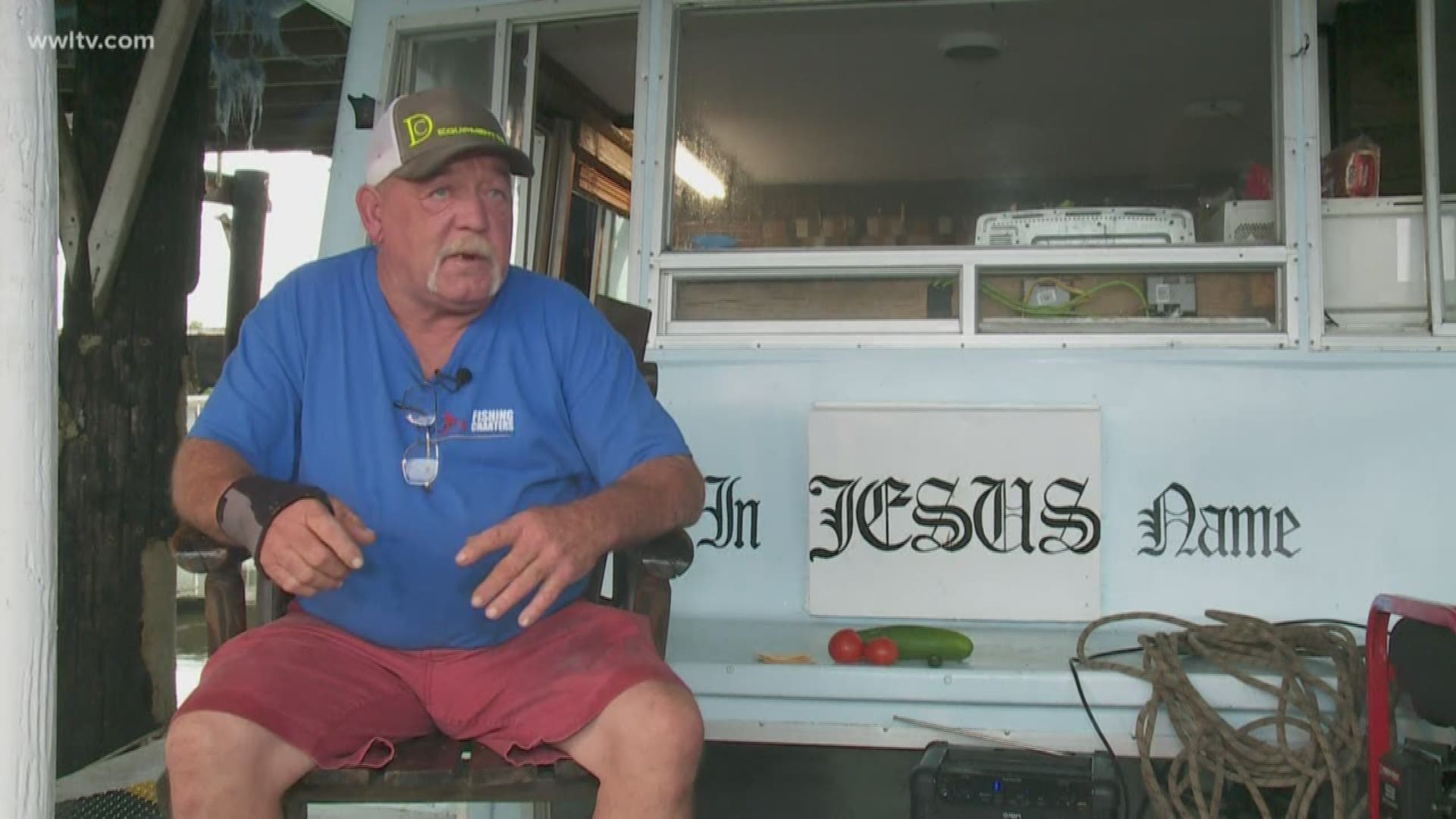 In Jean Lafitte, one man claims he is still living the dream despite losing most of his belongings during Barry. We introduced you to Jimmy 'Hound Dog' Chaisson a few days ago as he was getting ready for the storm from his house boat.