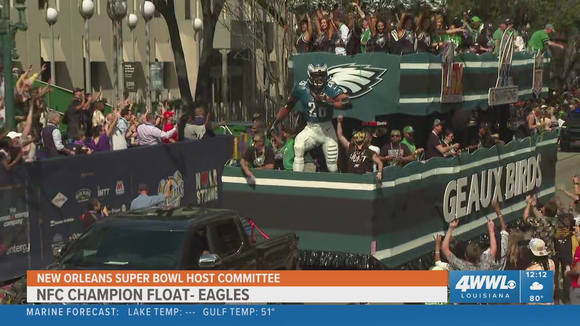 Super Bowl LIX Parade: Philadelphia Eagles Fans Float | wwltv.com
