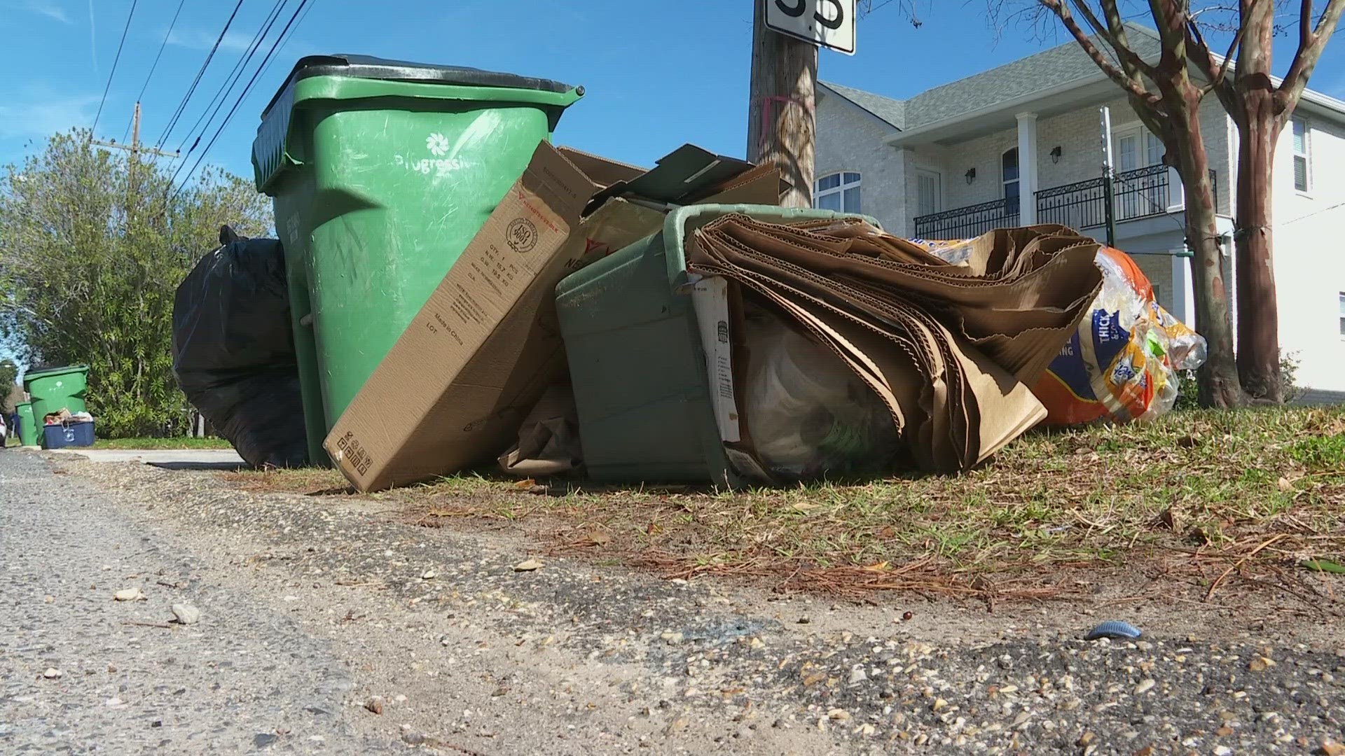 Metairie resident Amy Armbruster said she's upset that her recycling hasn't been picked up for a month.